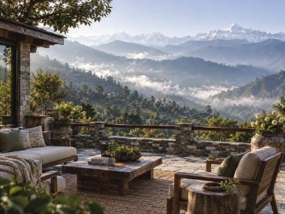Peaceful nature-retreat environment